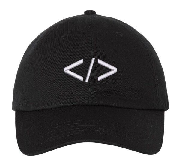 "" Coding Symbol Baseball Hat - Programmer's Apparel - Code Embroidered Cap