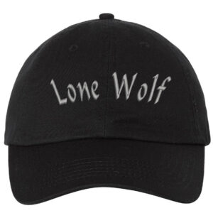 Lone Wolf Embroidered Baseball Hat - Stylish Cap for Independent Souls - Embroidered Wolf Hat