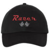 Racer Embroidered Baseball Hat - Sporty Cap with Checker Flags - Motorsport-inspired Hat