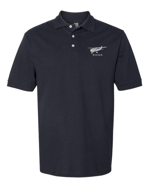 Cessna 172 Custom Tail Number Embroidered Polo Shirt - Aviation Apparel - Decorated Collared Tee