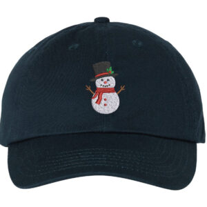 Snowman Embroidered Baseball Hat - Festive winter headwear with a charming snowman design. Ideal for casual outings and holiday gatherings. Stay stylish and cozy!