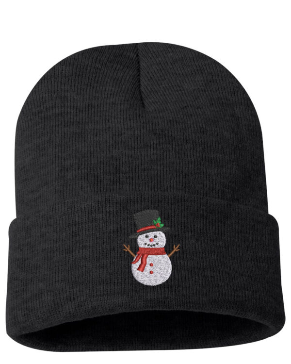 Cuffed Snowman Embroidered Beanie - A cozy winter essential with a charming snowman design. Ideal for staying warm and stylish during the holiday season. Shop now!