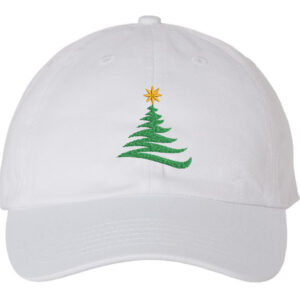 Christmas Tree Embroidered Baseball Cap - Festive headwear featuring a charming Christmas tree design. Ideal for spreading holiday magic with every step. Shop now!