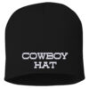Cowboy Hat Embroidered Beanie – Black knit hat featuring iconic 'Cowboy Hat' embroidery, blending Western charm with modern winter fashion.