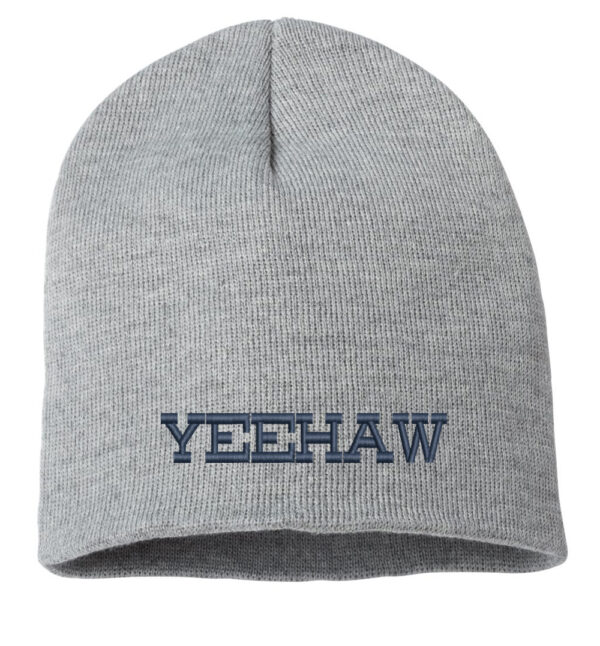 Yeehaw Embroidered Beanie – Black knit hat featuring iconic 'Yeehaw' embroidery, bringing Western charm and cozy style to your winter wardrobe.