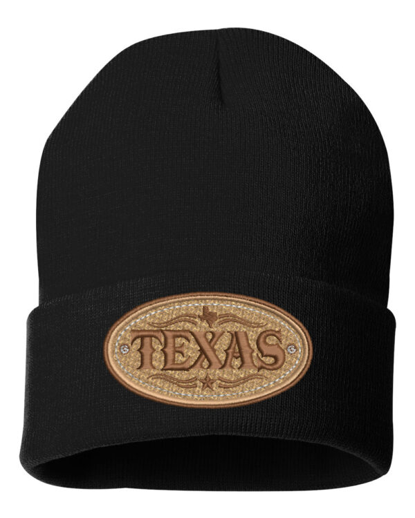 Texan Heritage Classic Cuffed Beanie - A winter essential for those who cherish Texan heritage. This beanie features an intricately embroidered vintage Texas patch, adding a touch of timeless charm to your cold-weather ensemble.