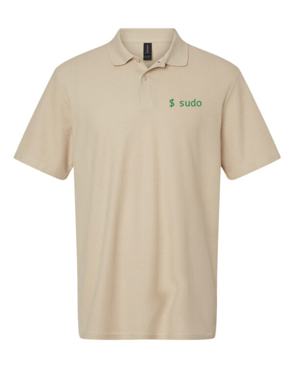 Linux Sudo Polo Shirt featuring geeky design, perfect for Linux admins and IT enthusiasts.