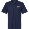 Buffalo Polo Shirt featuring embroidered bison design, ideal for hikers, campers, and outdoor enthusiasts.