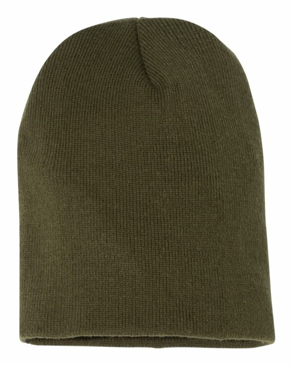 A sleek Yupoong Short Beanie, ideal for business and brand owners seeking comfort and style.