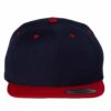 A stylish Yupoong 5-panel flat bill snapback cap, ideal for business and brand owners.