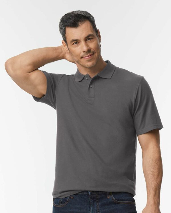 Gildan Softstyle Adult Pique Polo - 64800 in various colors, showcasing modern classic fit and high-quality fabric.