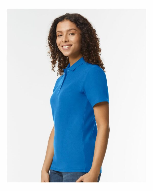 Gildan Softstyle Women's Pique Polo - 64800L in various colors, showcasing semi-fitted design and high-quality fabric.