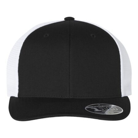 custom Flexfit snapback hat – Flexfit 110 trucker cap with mesh back and logo embroidery