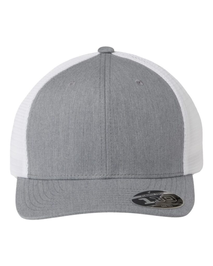 C110M HTR WHT Flexfit 110M Heather Grey  White Front High