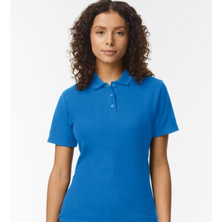 Gildan 64800L custom women’s polo shirt – front view