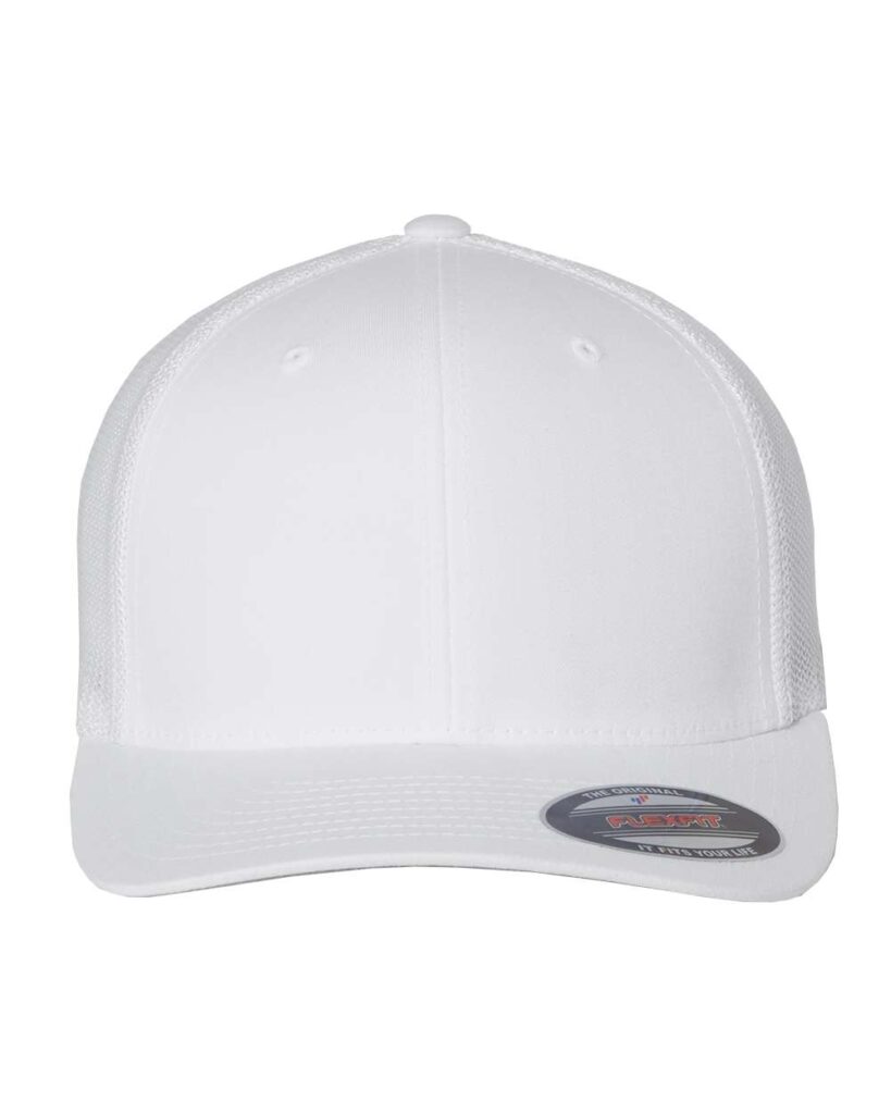 C6511 WHT Flexfit 6511 White Front High