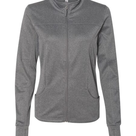 Custom women’s track jacket – slim fit poly-tech full-zip embroidered business outerwear