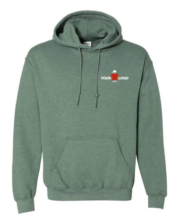 Detailed view of professional custom embroidered hoodies