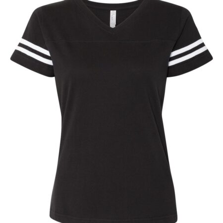 Custom women’s football jersey tee with logo print