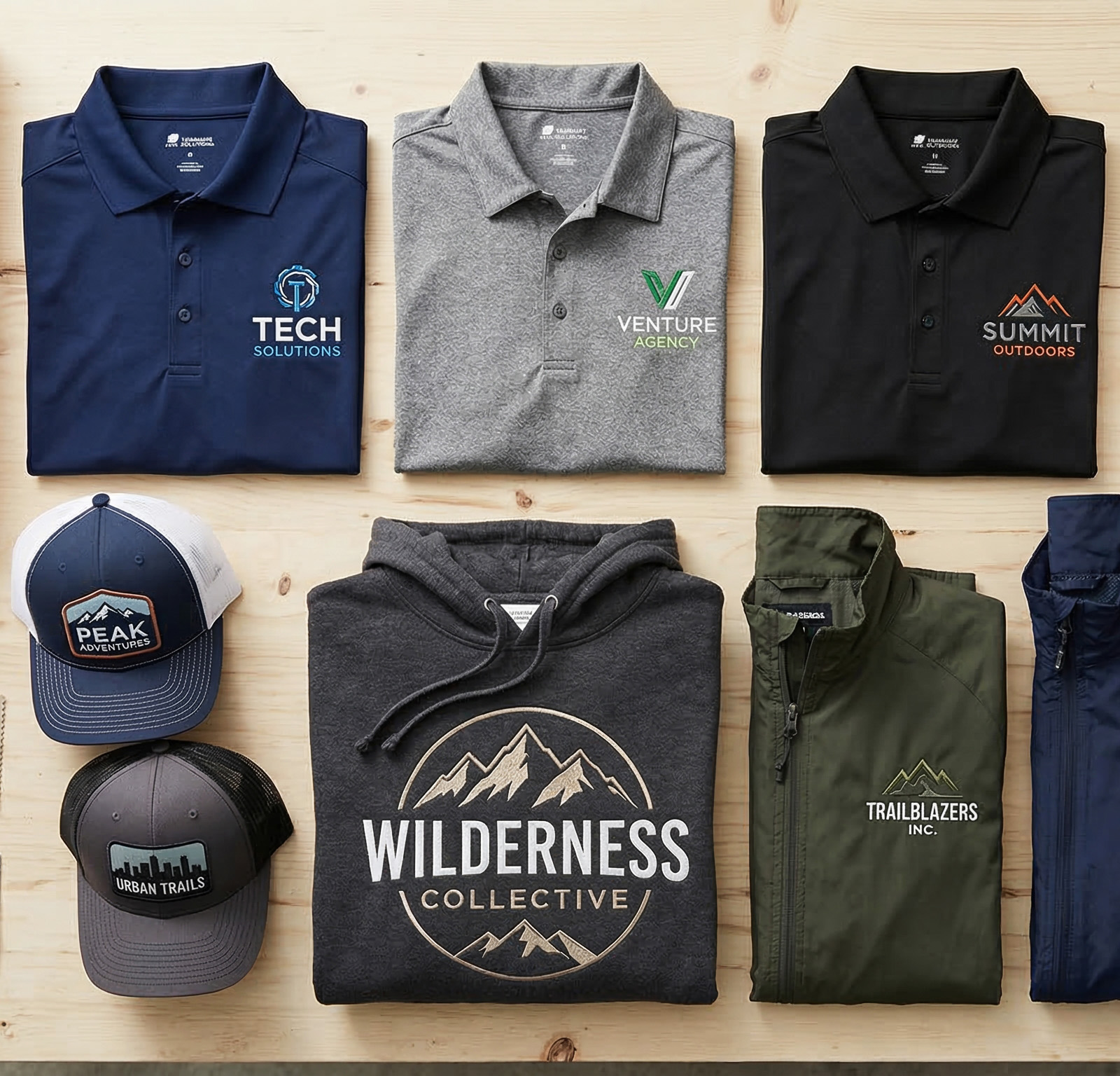 custom embroidered apparel including hats polos and branded workwear