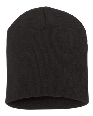 Custom Embroidered Short Beanie – Yupoong 8.5" Hypoallergenic Winter Hat