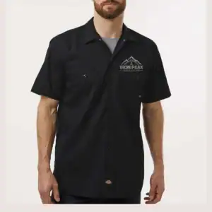 Custom Dickies S535 Work Shirt – Black – on model – CS535