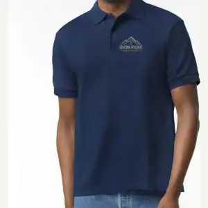 Ash Custom Embroidered Polo Shirt – Gildan DryBlend® 50/50 Blend Jersey Polo 8800 shown on model