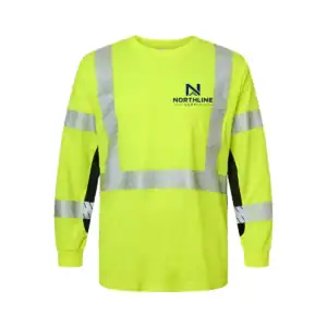 custom high visibility safety long sleeve shirt – Lime – C9134-9135