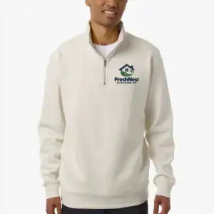 custom quarter zip pullover – Alpine Green – on model – CSS4600QZ