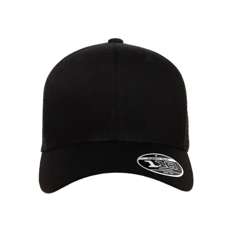 Black Custom Flexfit Snapback Hat – Flexfit 110 Trucker with Mesh Back and Adjustable Fit