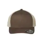 Brown/Stone Custom Flexfit Snapback Hat – Flexfit 110 Trucker with Mesh Back and Adjustable Fit