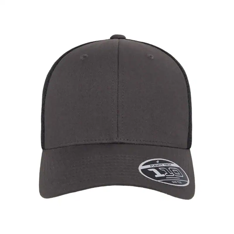 Charcoal/Black Custom Flexfit Snapback Hat – Flexfit 110 Trucker with Mesh Back and Adjustable Fit