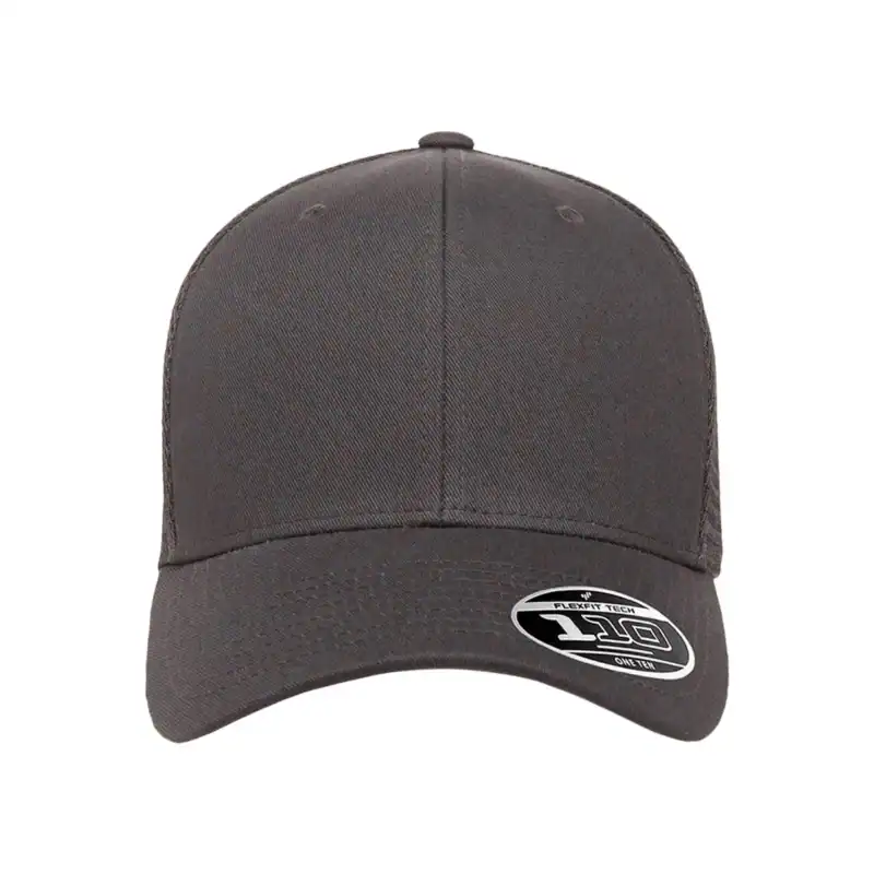 Charcoal Custom Flexfit Snapback Hat – Flexfit 110 Trucker with Mesh Back and Adjustable Fit
