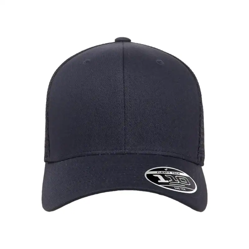 Navy Custom Flexfit Snapback Hat – Flexfit 110 Trucker with Mesh Back and Adjustable Fit