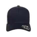 Navy/White Custom Flexfit Snapback Hat – Flexfit 110 Trucker with Mesh Back and Adjustable Fit