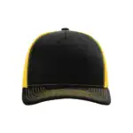 Black/ Gold Custom Richardson 112 Trucker Hat – Embroidered Logo Snapback Cap | Mesh Back