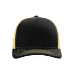 Black/ Vegas Gold Custom Richardson 112 Trucker Hat – Embroidered Logo Snapback Cap | Mesh Back