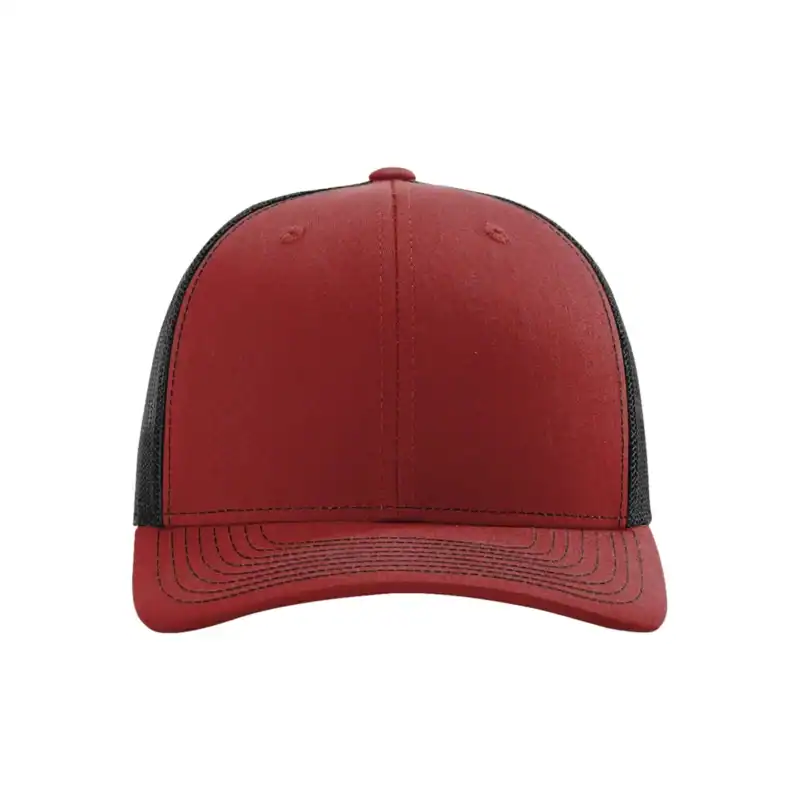 Cardinal/ Black Custom Richardson 112 Trucker Hat – Embroidered Logo Snapback Cap | Mesh Back