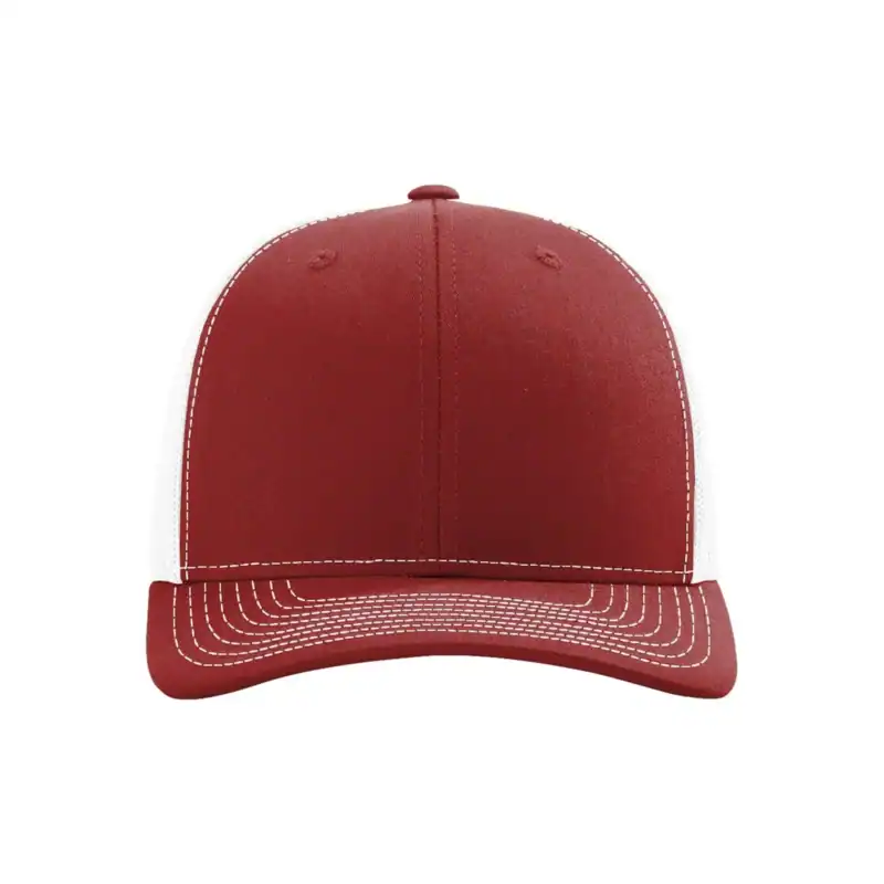 Cardinal/ White Custom Richardson 112 Trucker Hat – Embroidered Logo Snapback Cap | Mesh Back