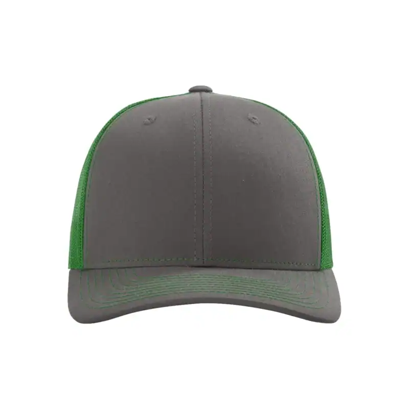 Charcoal/ Kelly Custom Richardson 112 Trucker Hat – Embroidered Logo Snapback Cap | Mesh Back