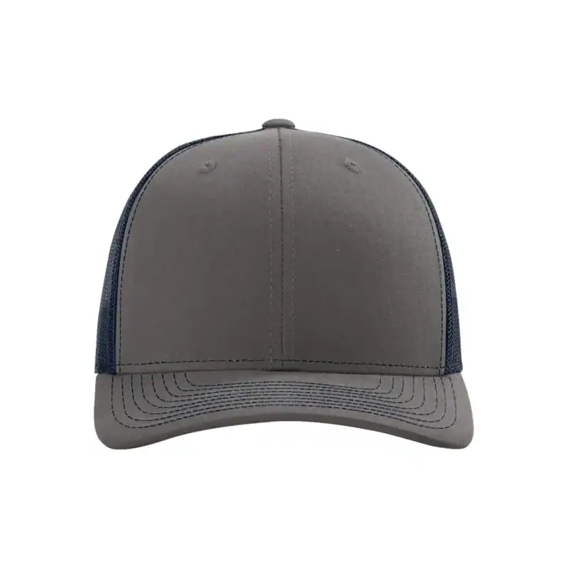 Charcoal/ Navy Custom Richardson 112 Trucker Hat – Embroidered Logo Snapback Cap | Mesh Back