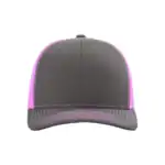 Charcoal/ Neon Pink Custom Richardson 112 Trucker Hat – Embroidered Logo Snapback Cap | Mesh Back