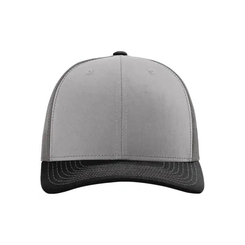 Grey/ Charcoal/ Black Custom Richardson 112 Trucker Hat – Embroidered Logo Snapback Cap | Mesh Back