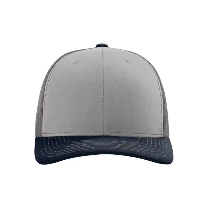 Grey/ Charcoal/ Navy Custom Richardson 112 Trucker Hat – Embroidered Logo Snapback Cap | Mesh Back