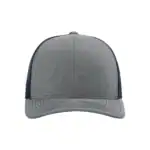 Heather Grey/ Navy Custom Richardson 112 Trucker Hat – Embroidered Logo Snapback Cap | Mesh Back