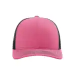 Hot Pink/Black Custom Richardson 112 Trucker Hat – Embroidered Logo Snapback Cap | Mesh Back