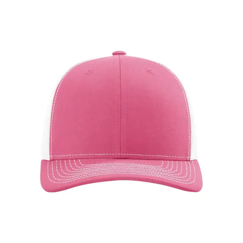 Hot Pink/White Custom Richardson 112 Trucker Hat – Embroidered Logo Snapback Cap | Mesh Back
