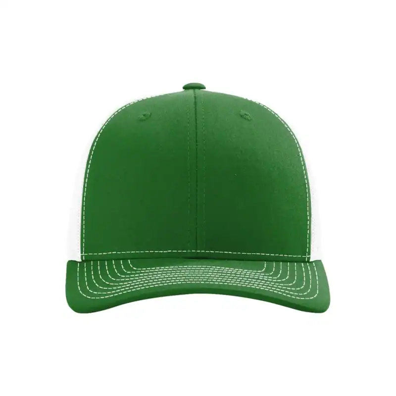 Kelly/ White Custom Richardson 112 Trucker Hat – Embroidered Logo Snapback Cap | Mesh Back