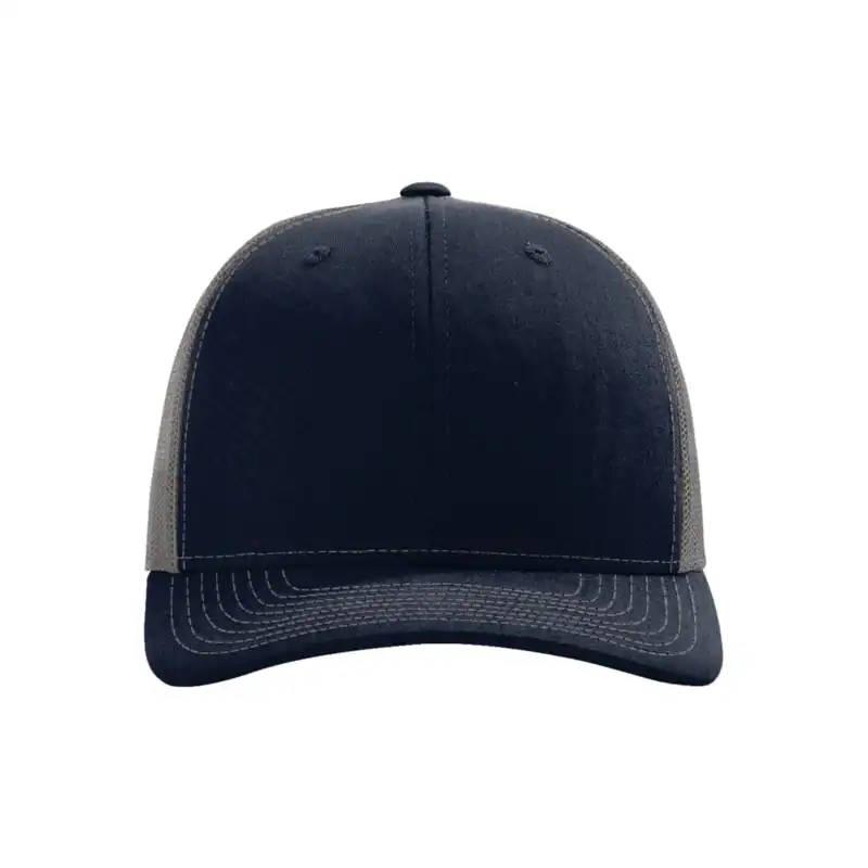 Navy/ Charcoal Custom Richardson 112 Trucker Hat – Embroidered Logo Snapback Cap | Mesh Back