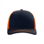 Navy/Orange Custom Richardson 112 Trucker Hat – Embroidered Logo Snapback Cap | Mesh Back